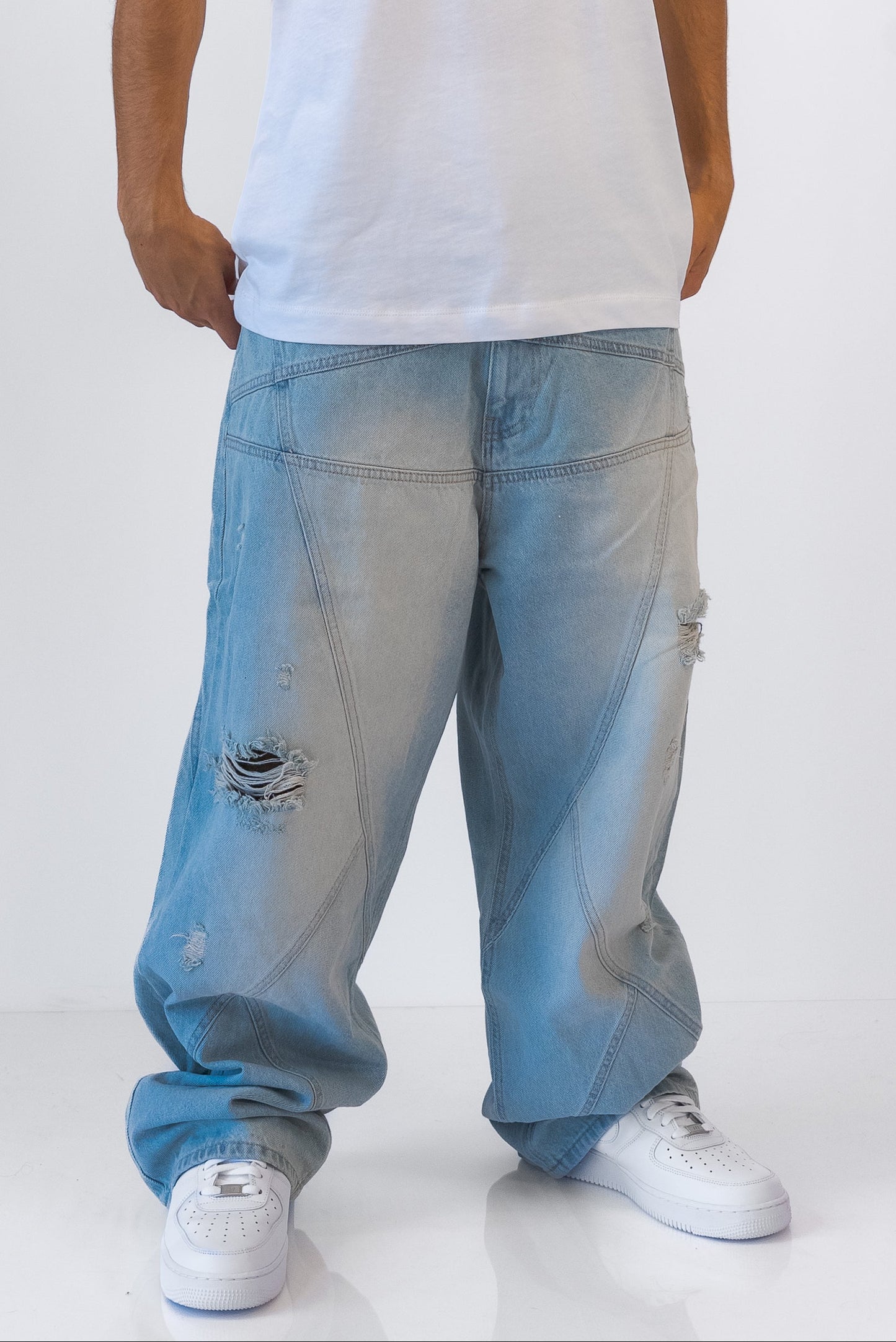 בהיר BAGGY ג'ינס