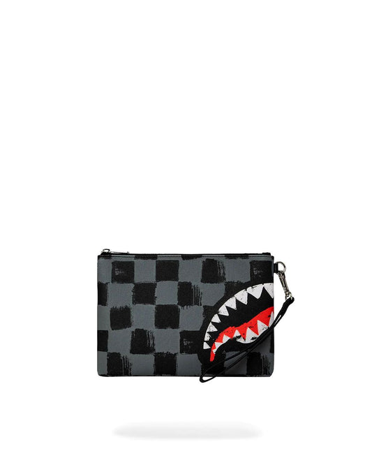 SPRAYGROUND SHARKS IN PARIS PAINT GREY CROSS OVER CLUTCH - Butterfly Sneakers