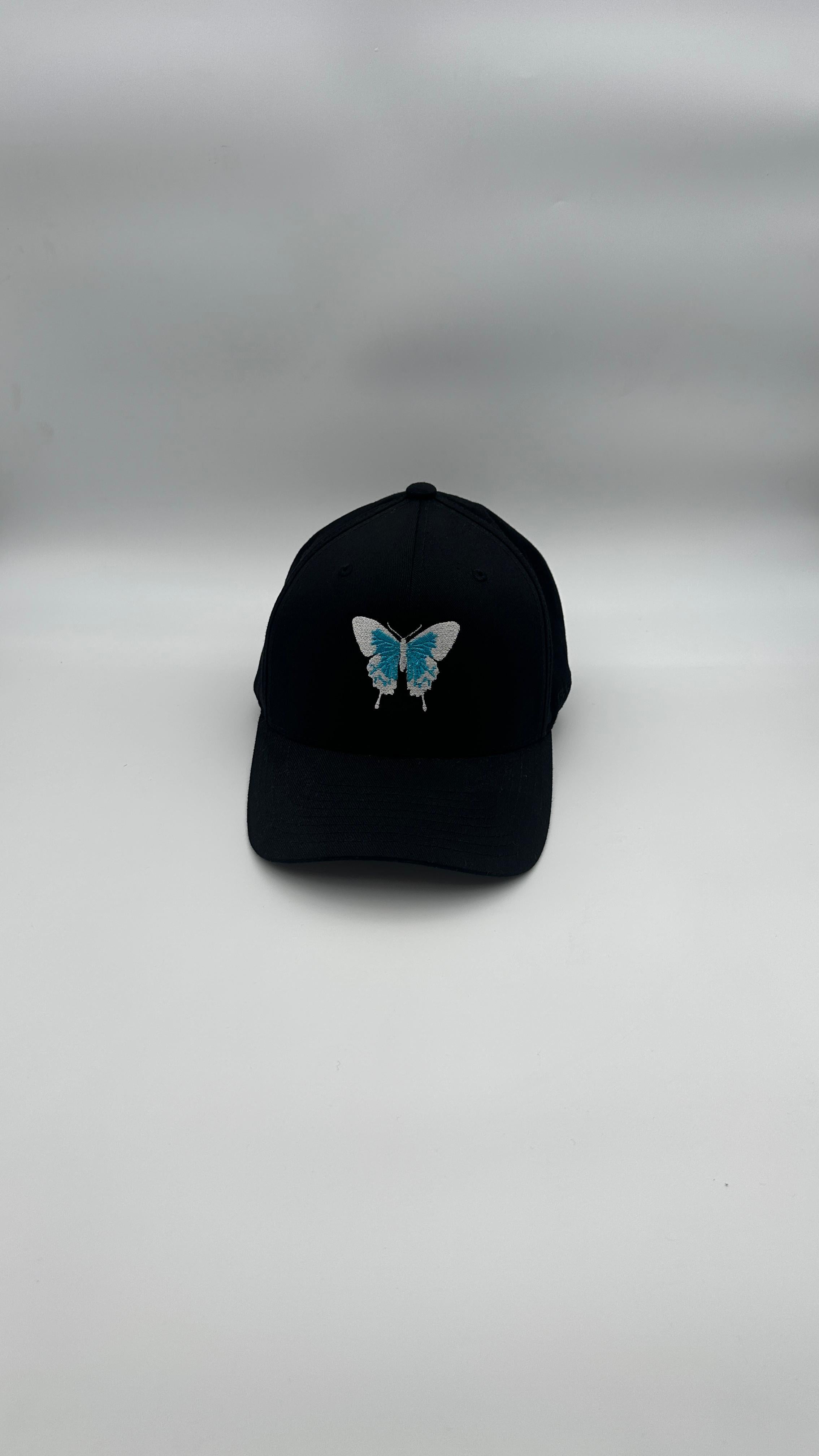 Butterfly Cap White on Black