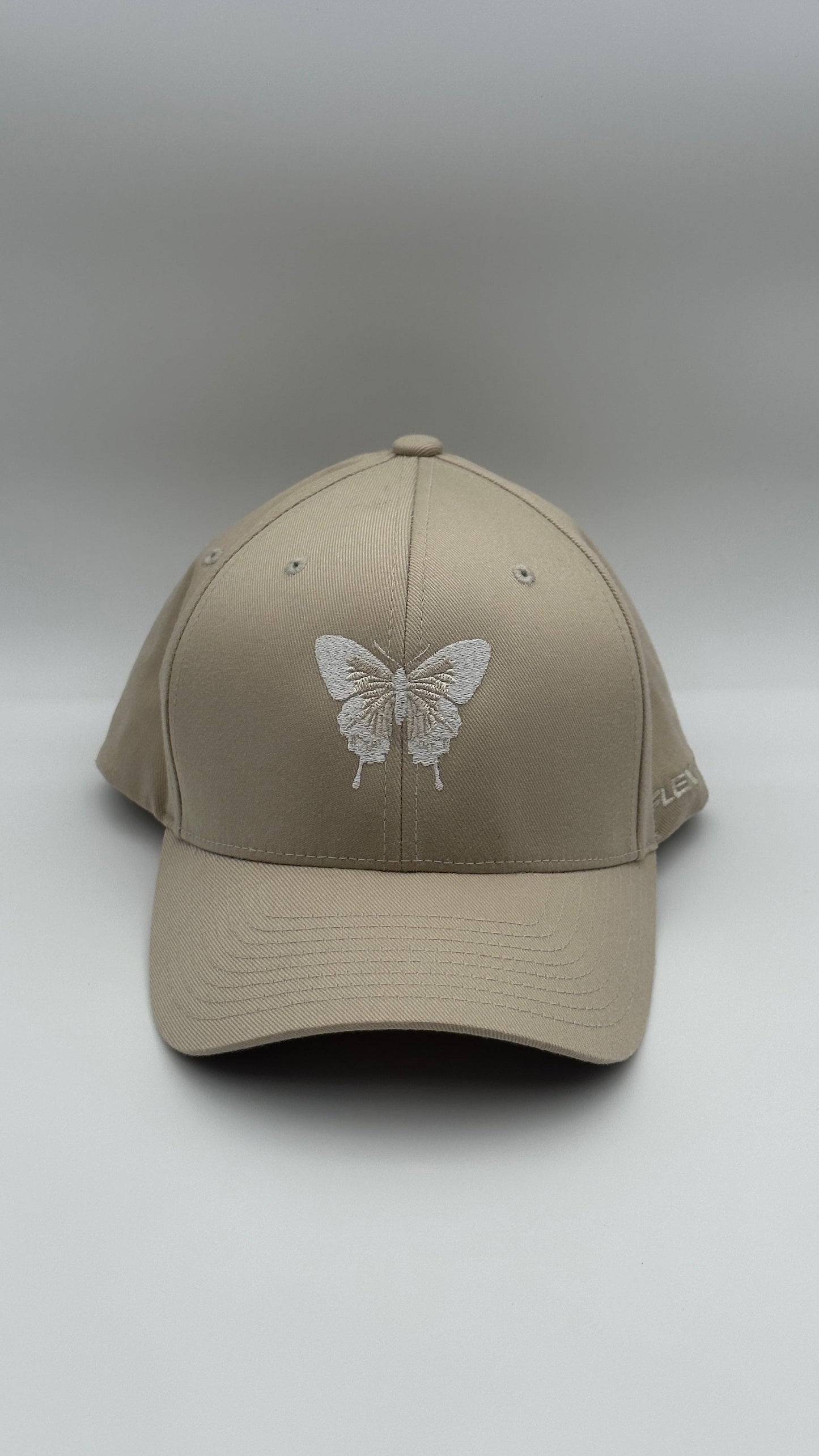 Butterfly Cap white on Brown