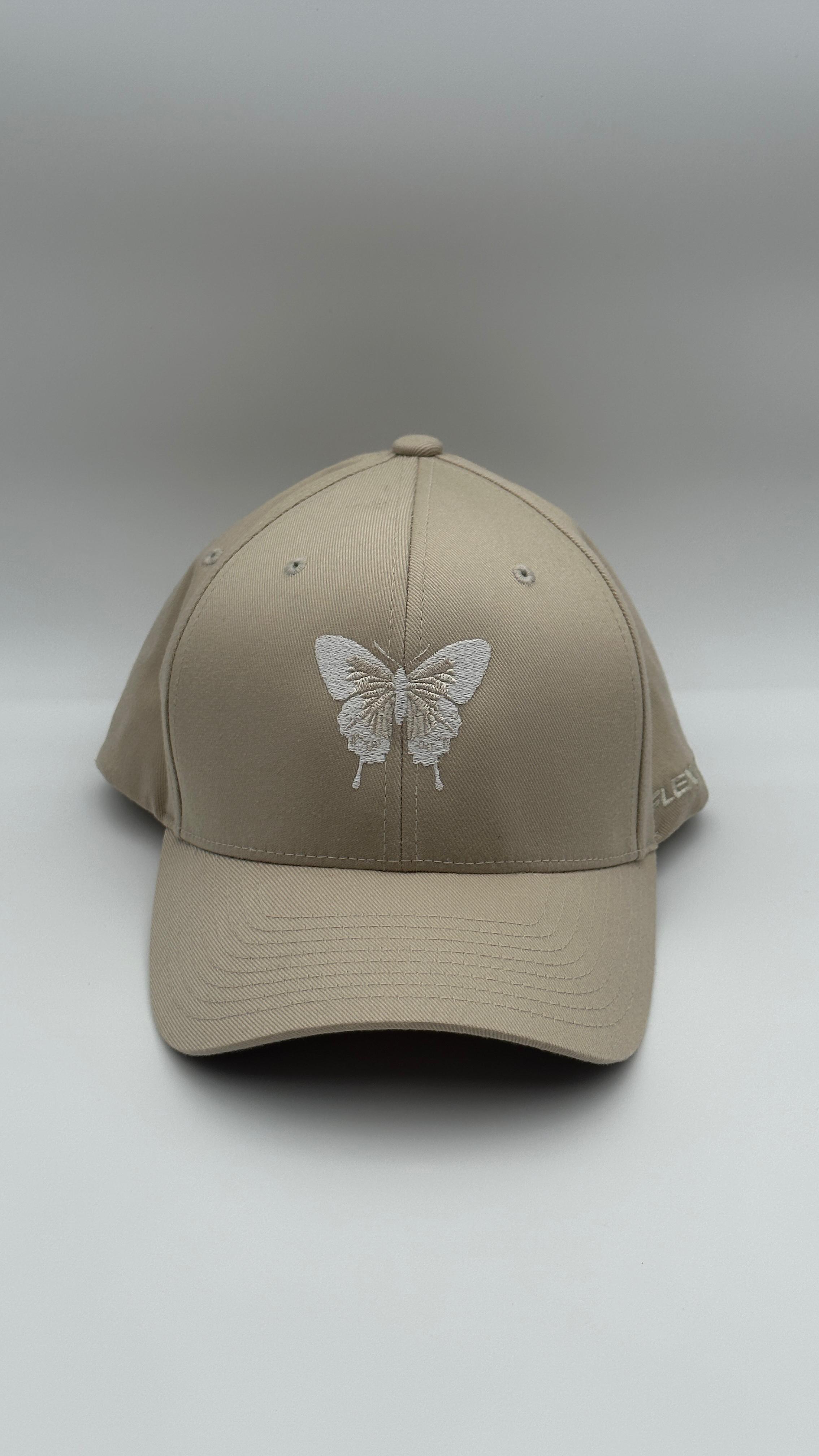 Butterfly Cap white on Brown