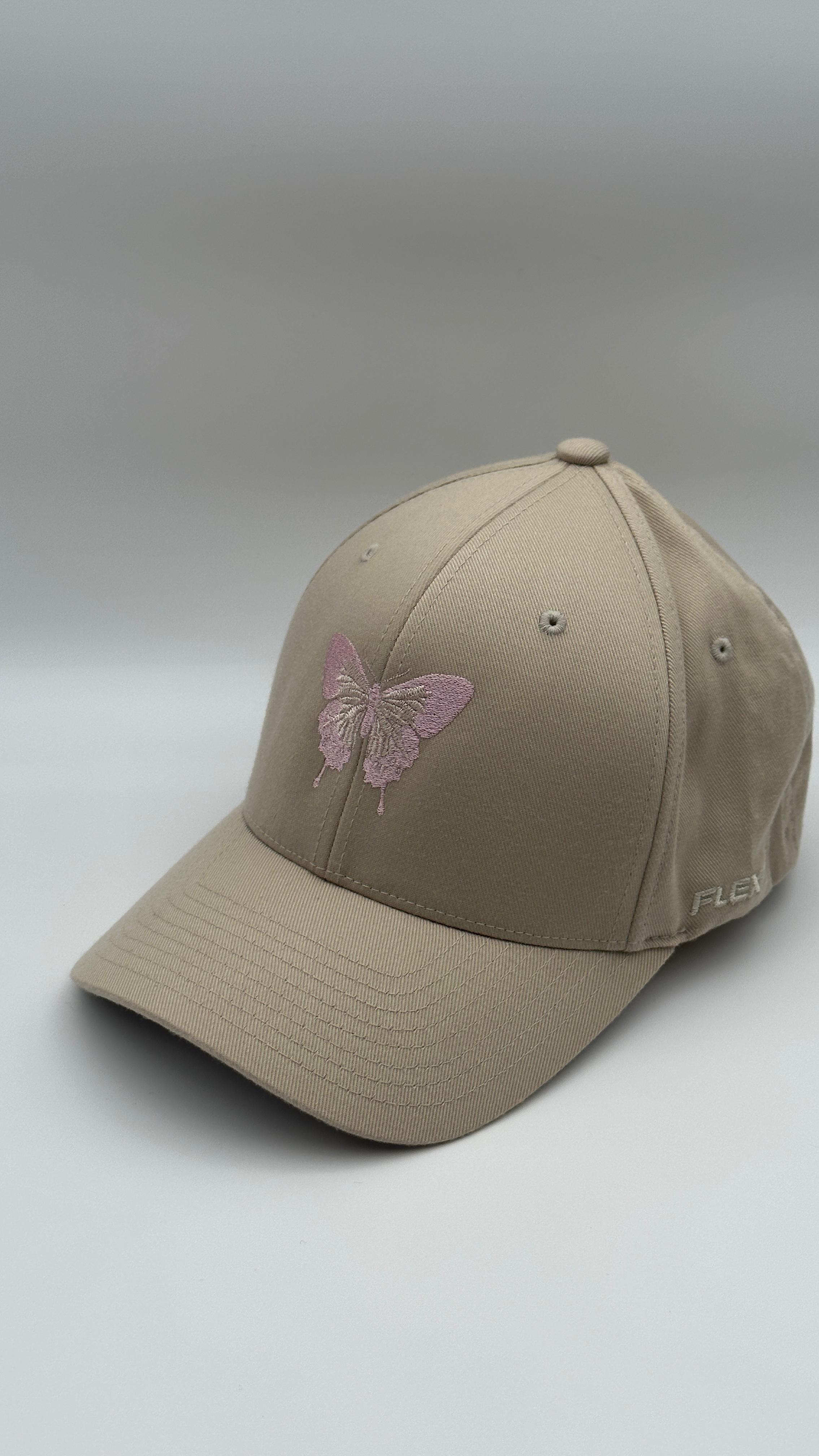 Butterfly Cap Pink on Brown