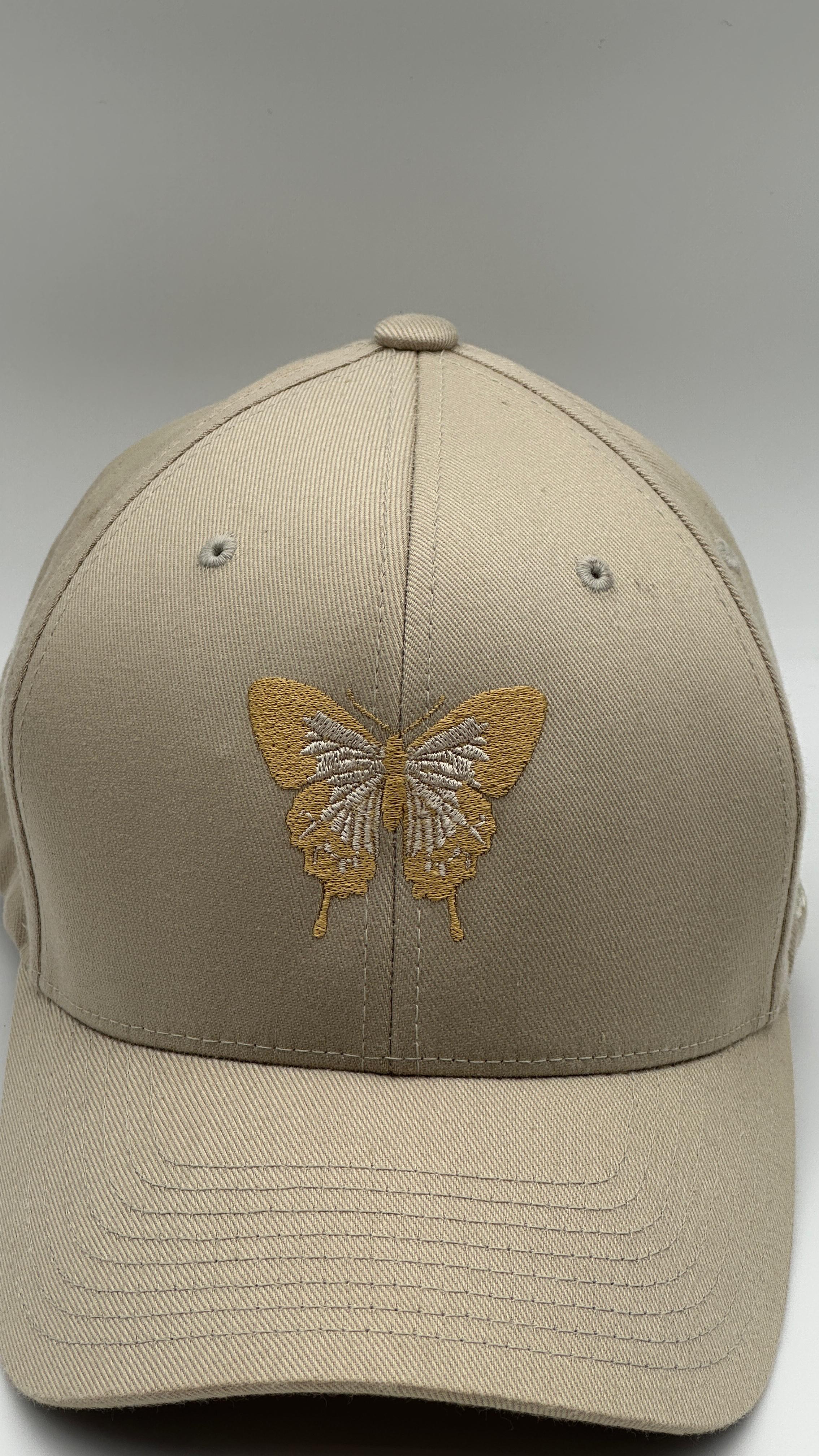 Butterfly Cap Gold on Brown