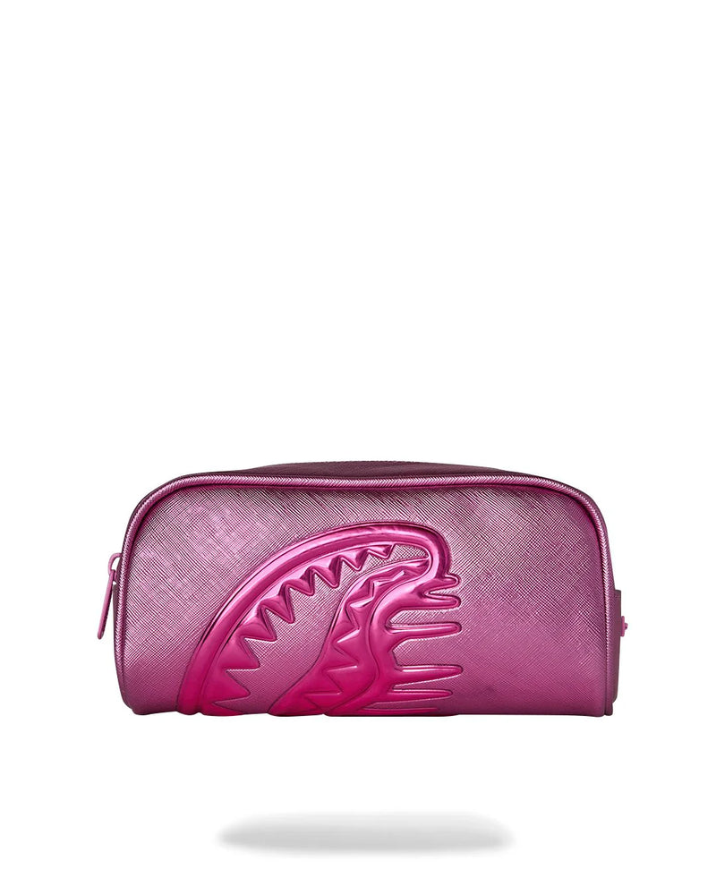 METALLIC PINK METALLIC DRIP PENCIL POUCH