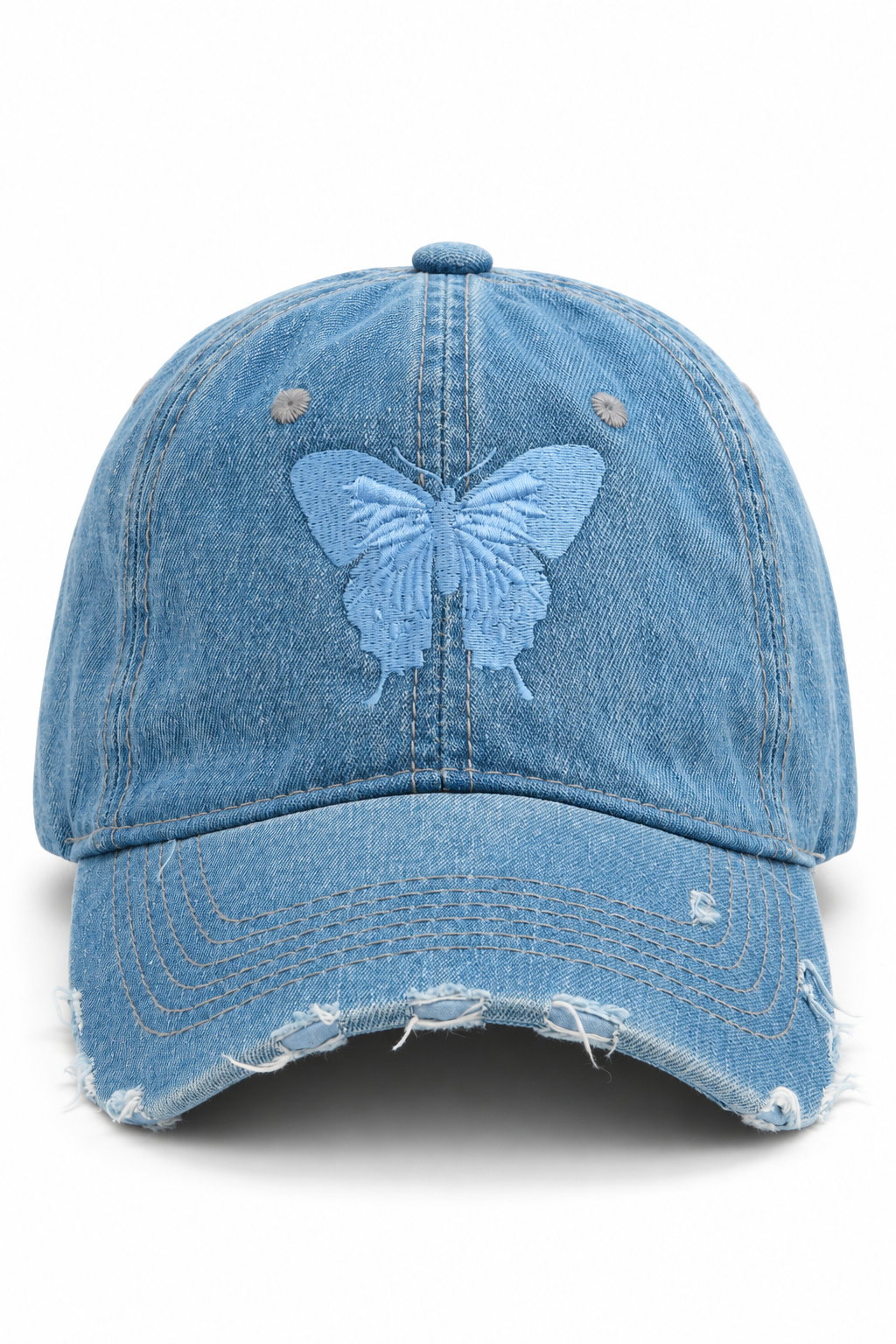 כובע Washed Butterfly – JEANS / ONE SIZE – מבט חזית