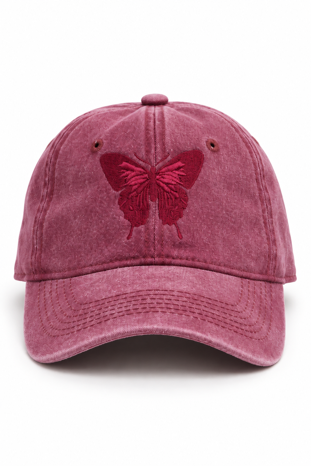 כובע Washed Butterfly – בורדו / ONE SIZE – מבט חזית