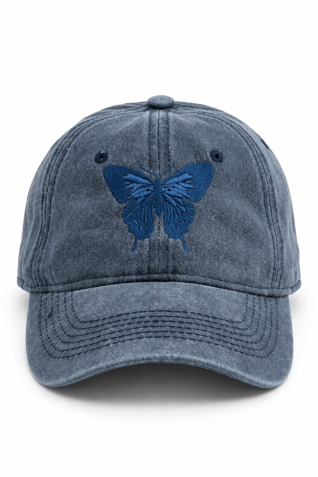 כובע Washed Butterfly – כחול / ONE SIZE – מבט חזית