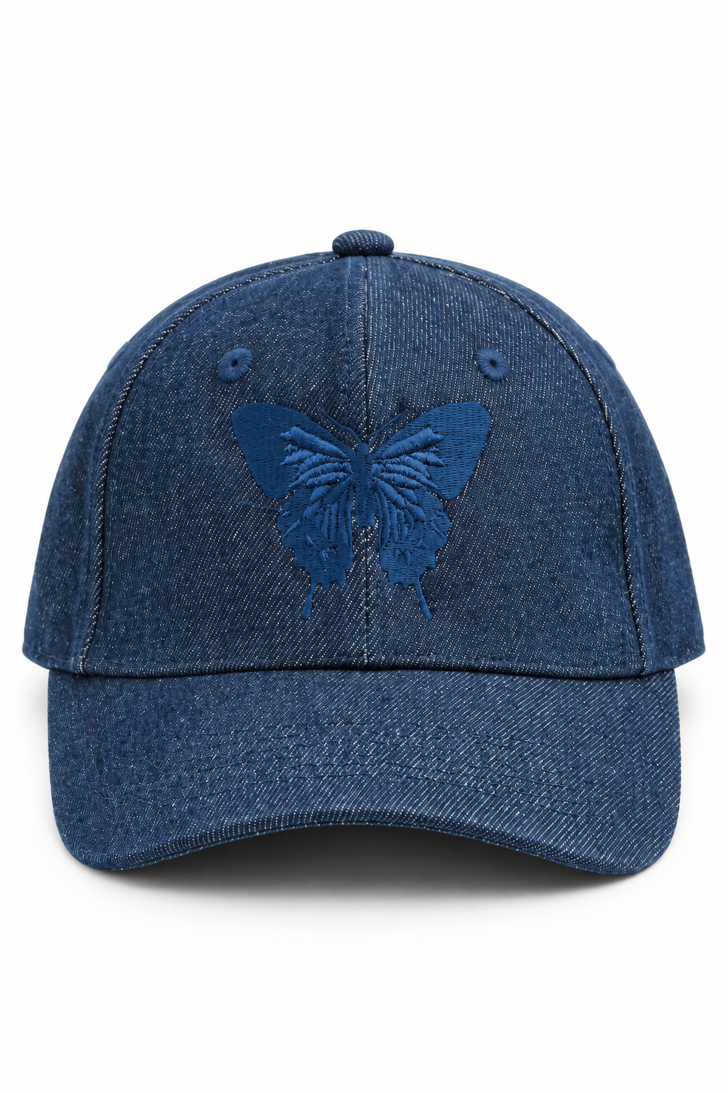 כובע Washed Butterfly – גינס כהה / ONE SIZE – מבט חזית