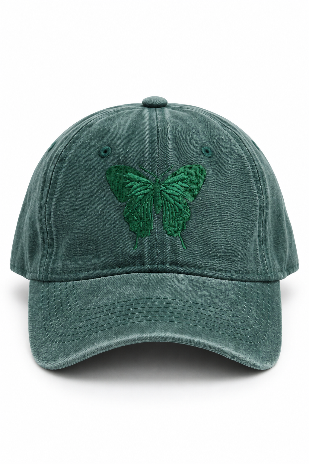 כובע Washed Butterfly – ירוק / ONE SIZE – מבט חזית