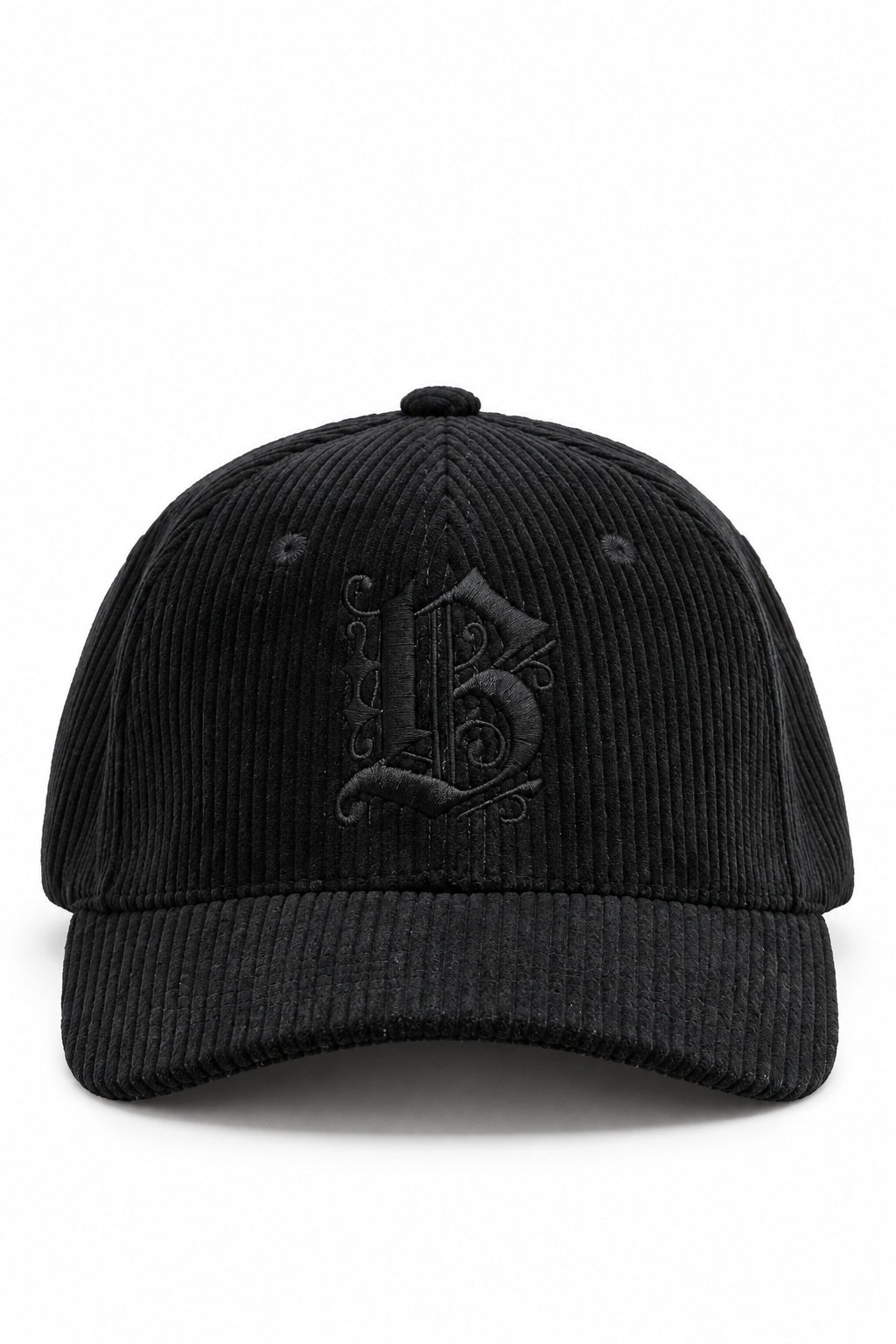כובע Corduroy B Butterfly בד קורדרוי – black / ONE SIZE – מבט חזית