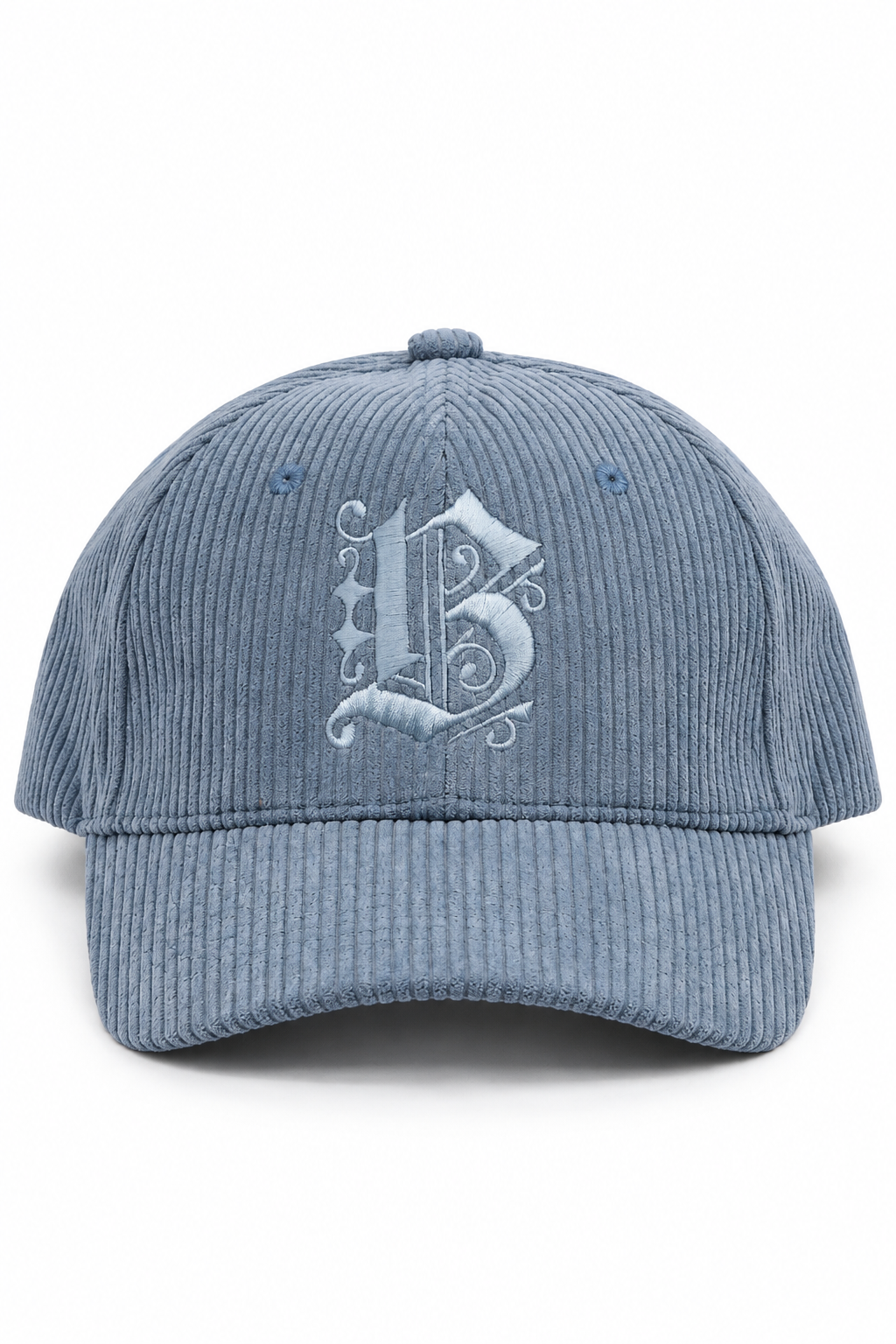 כובע Corduroy B Butterfly בד קורדרוי – light blue / ONE SIZE – מבט חזית