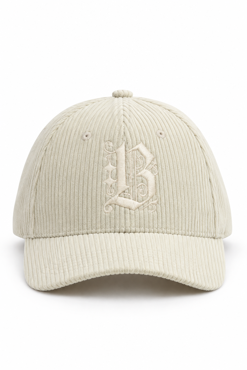 כובע Corduroy B Butterfly בד קורדרוי – off white / ONE SIZE – מבט חזית