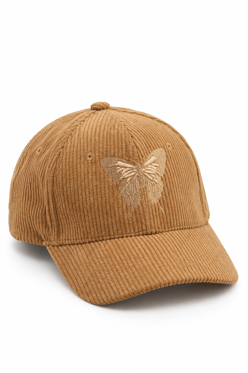 כובע Corduroy Butterfly בד קורדרוי – Bronze / ONE SIZE – מבט שלושת רבעי