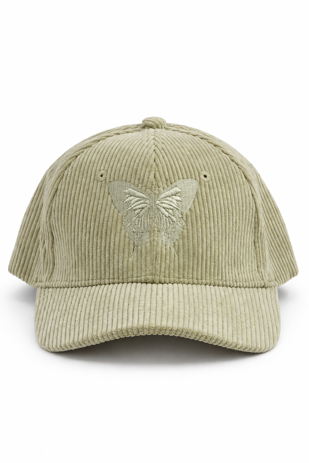 כובע Corduroy Butterfly בד קורדרוי – Pistachio / ONE SIZE – מבט חזית