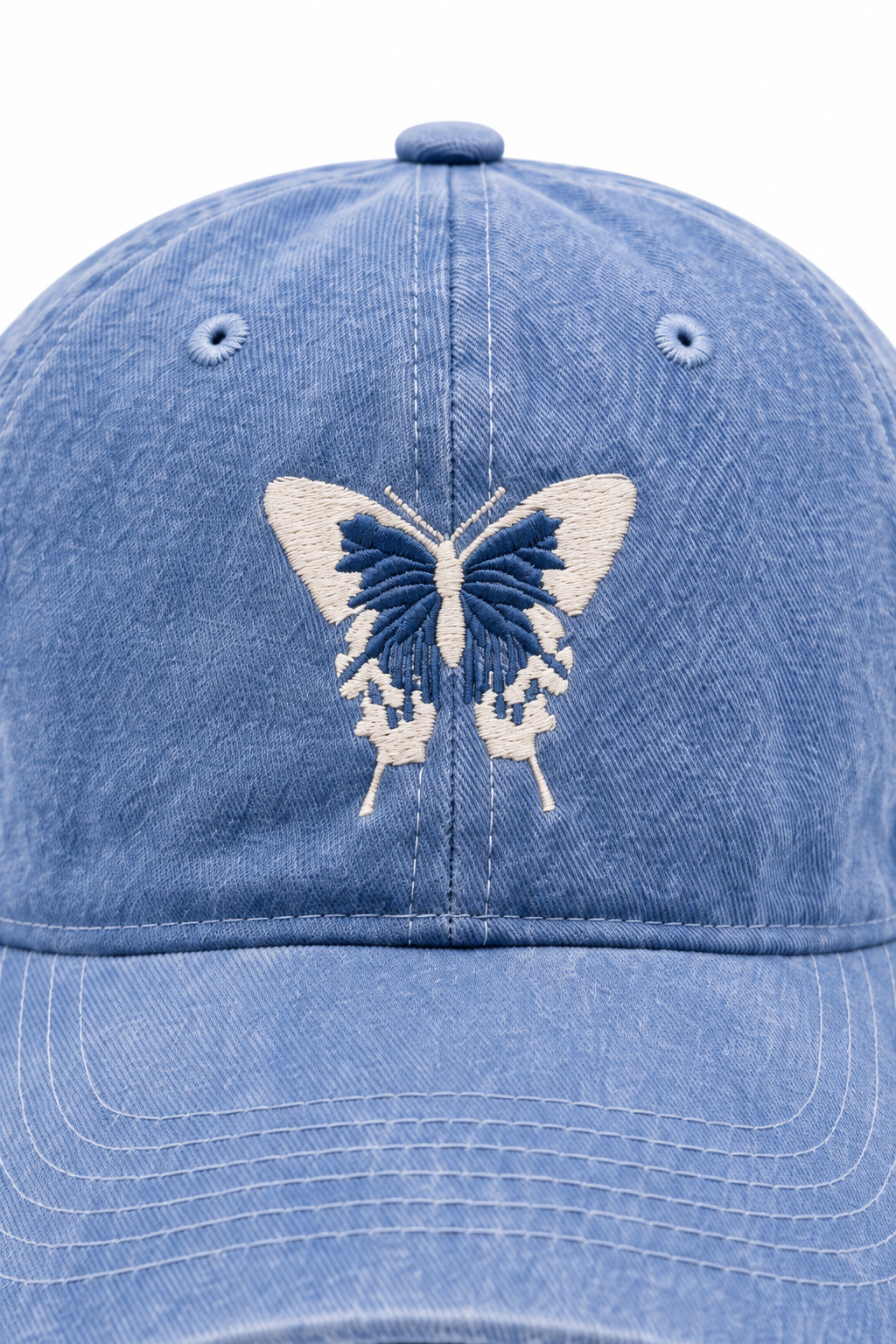כובע BUTTERFLY B3 — כחול / ONE SIZE — תקריב פרטים