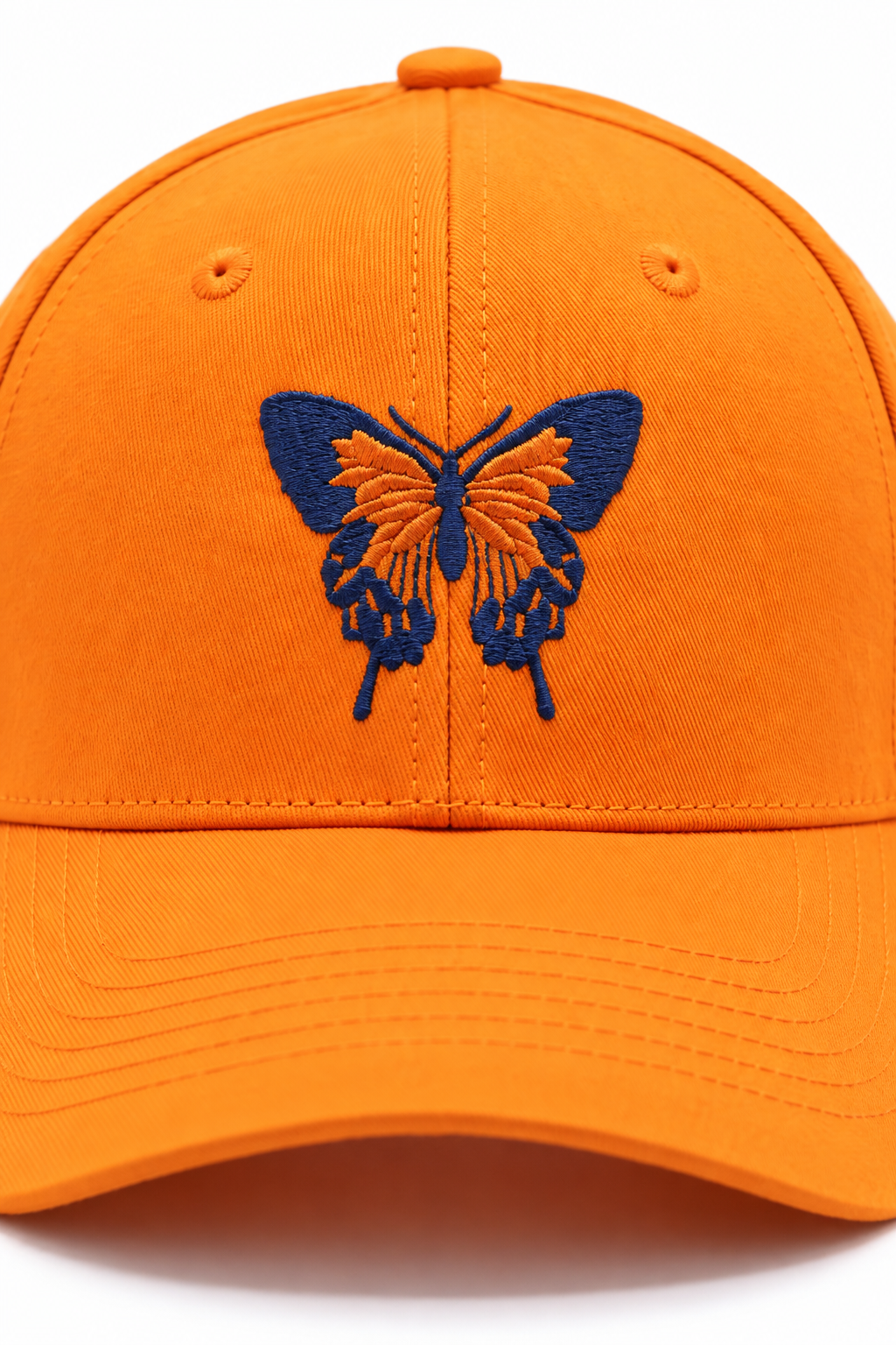 כובע BUTTERFLY B7 — כתום קדימה קשיח / ONE SIZE — תקריב פרטים