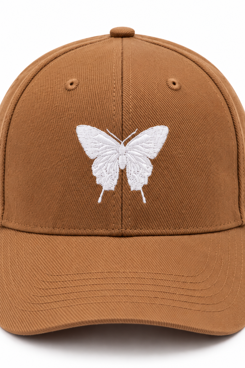 כובע BUTTERFLY 13 — חום קדימה קשיח / ONE SIZE — תקריב פרטים