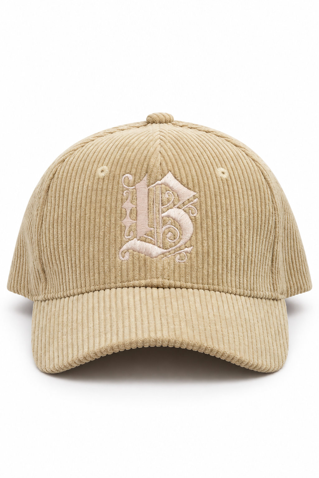כובע Corduroy B Butterfly בד קורדרוי – cream / ONE SIZE – מבט חזית