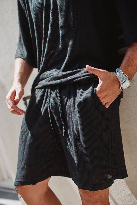 מכנס סנטוריני שחור בטנה גקרד