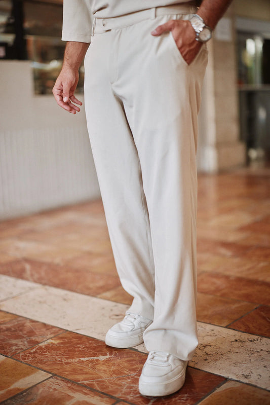 מכנס אלגנט מקסמרה - קרם פתיחה רחבה