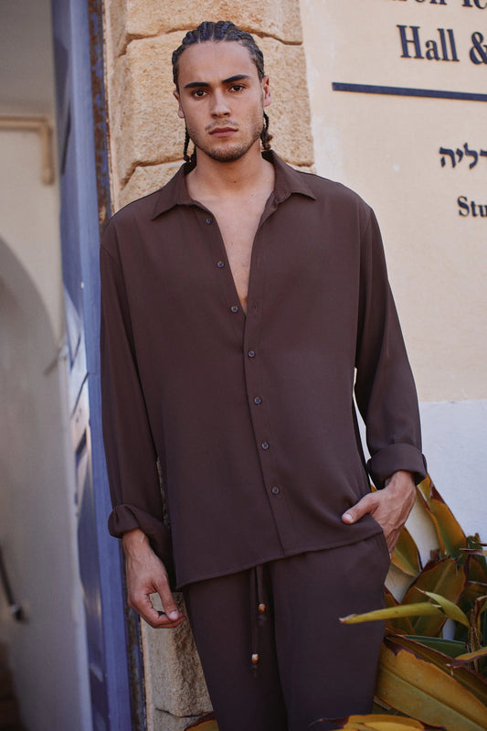 Elegant New York Shirt- Brown