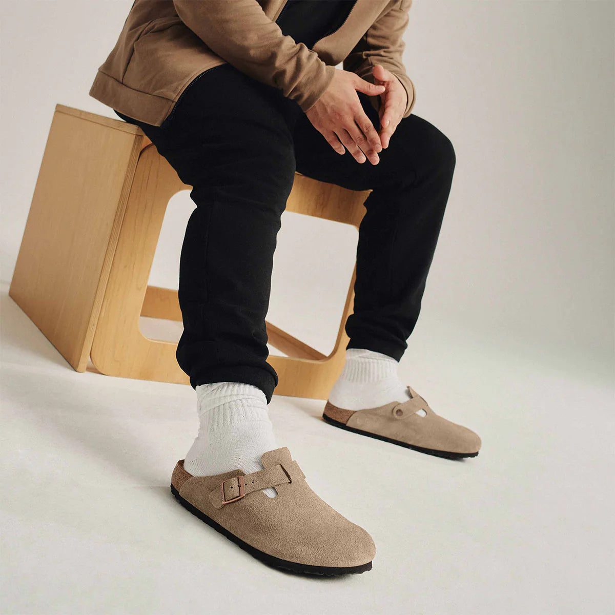 Birkenstock Boston Taupe כפכפי בירקנשטוק בוסטון יוניסקס טיופ