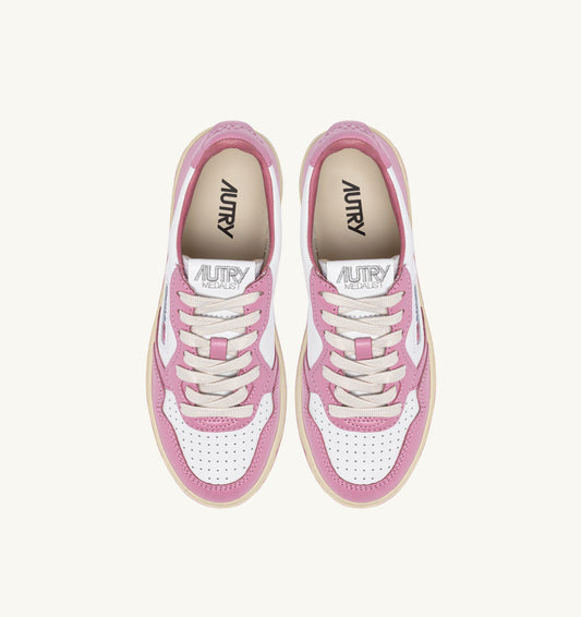 WHITE & PINK LETAHER סניקרס