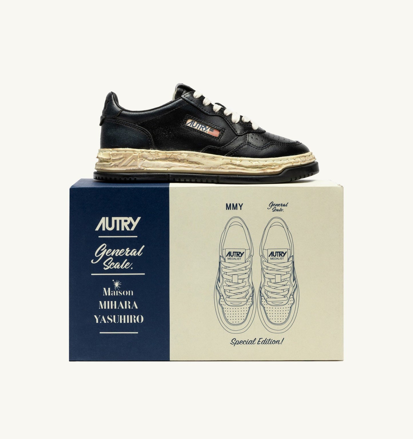 AUTRY X MAISON MSUPVINT LOW MAN MIHARA YASUHIRO BLACK